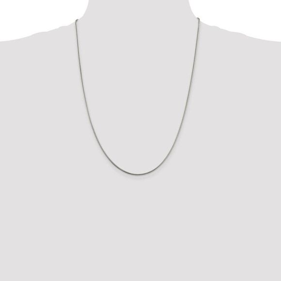 1.5mm Sterling Silver, Round Solid Snake Chain Necklace, 24 Inch - Picture 2 of 8
